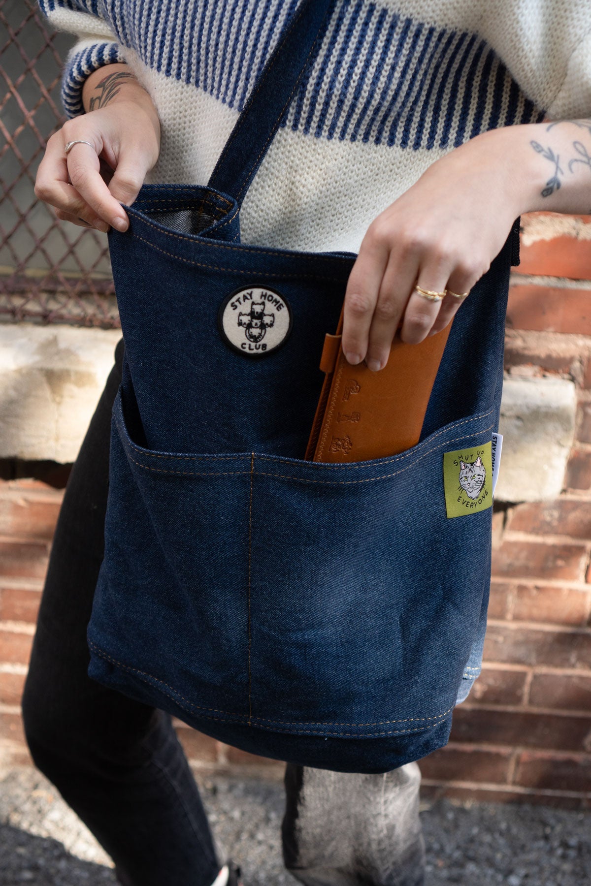 Fourre-Tout Denim à Poches - Choisis Ta Patch