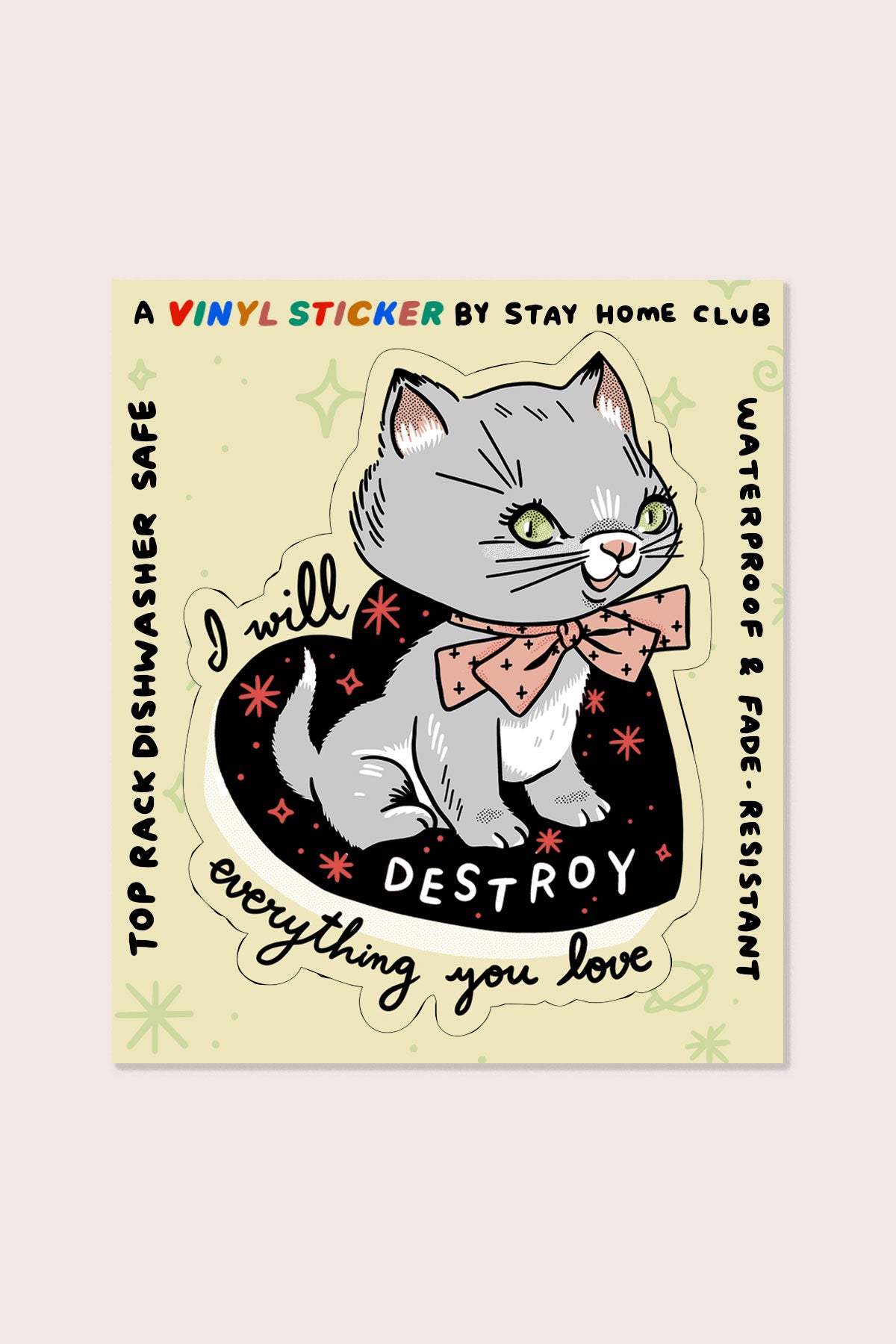 Destroy Kitten Vinyl Sticker