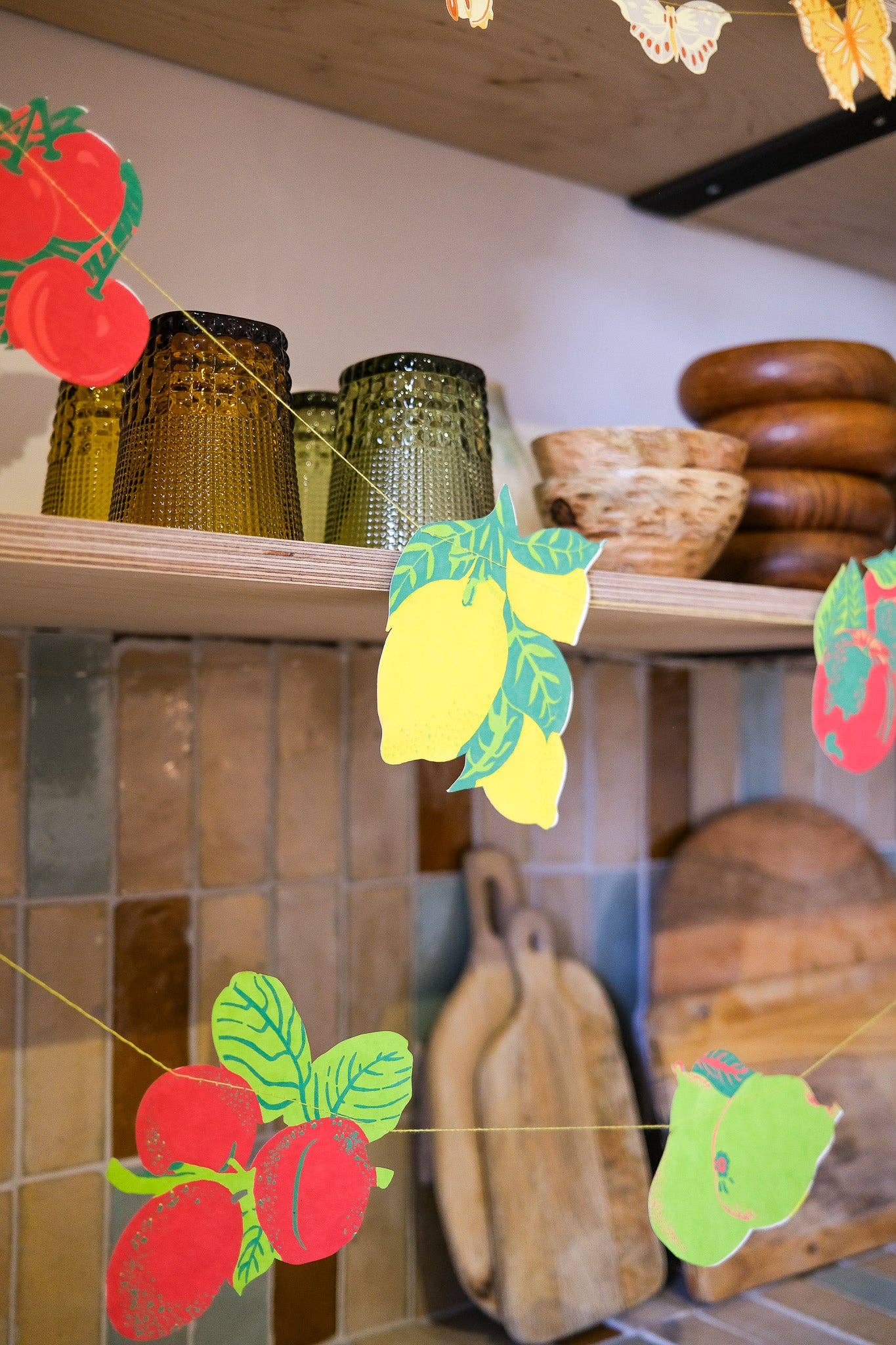 Guirlande sérigraphiée et cousue 'Fruit'