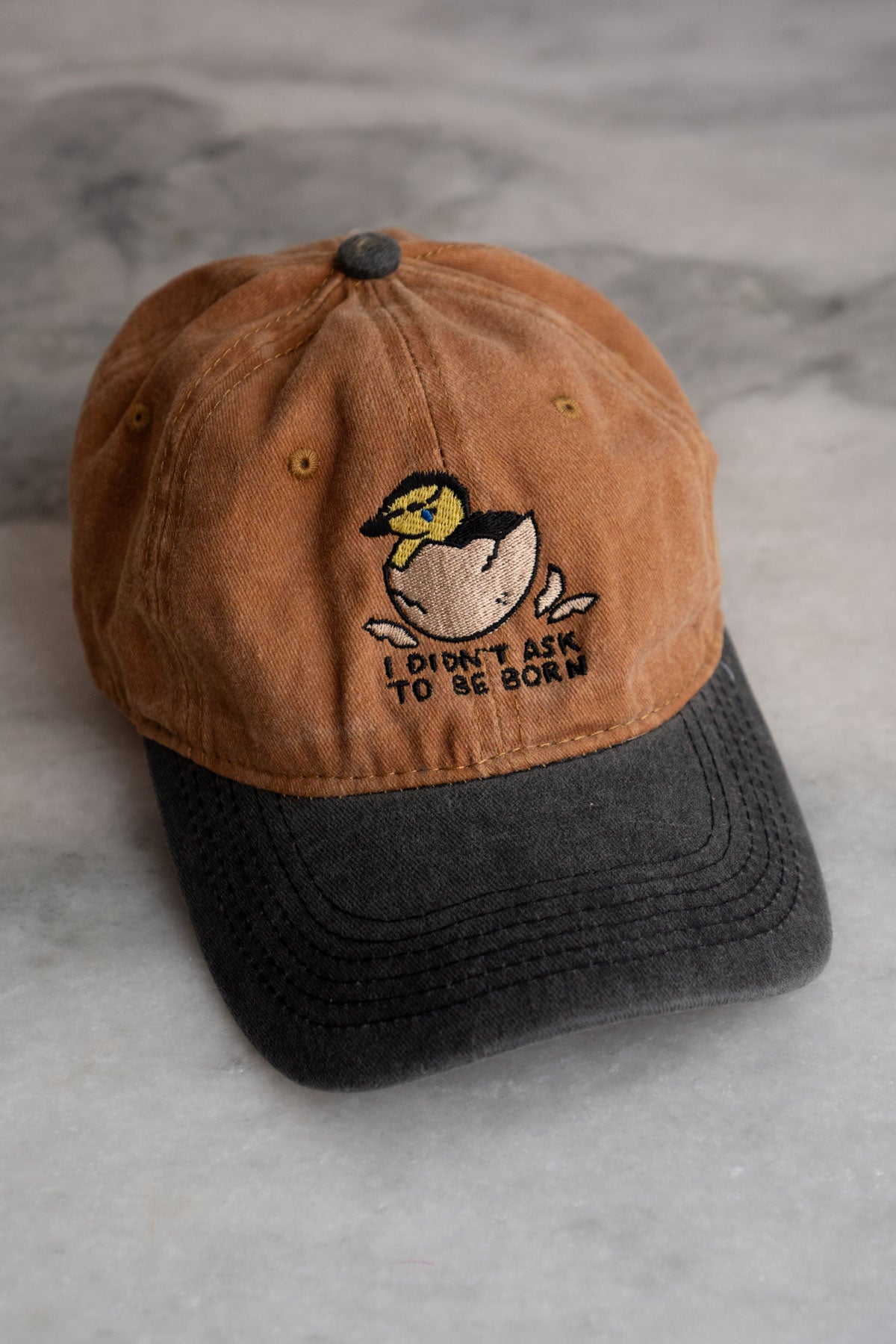 Casquette bicolore 'Didn't Ask to be Born'