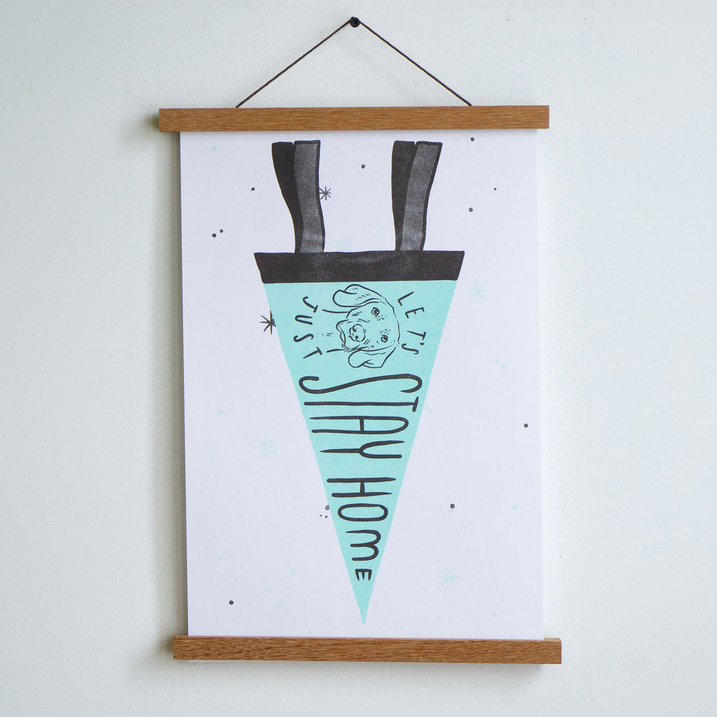 Dog Pennant Riso Print - 11" x 17"