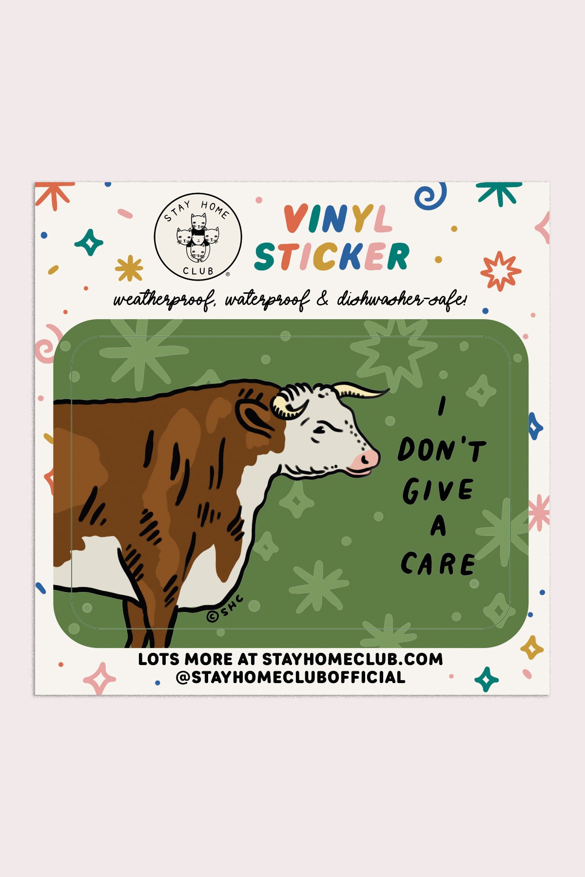 I Don't Give a Care Vinyl Sticker