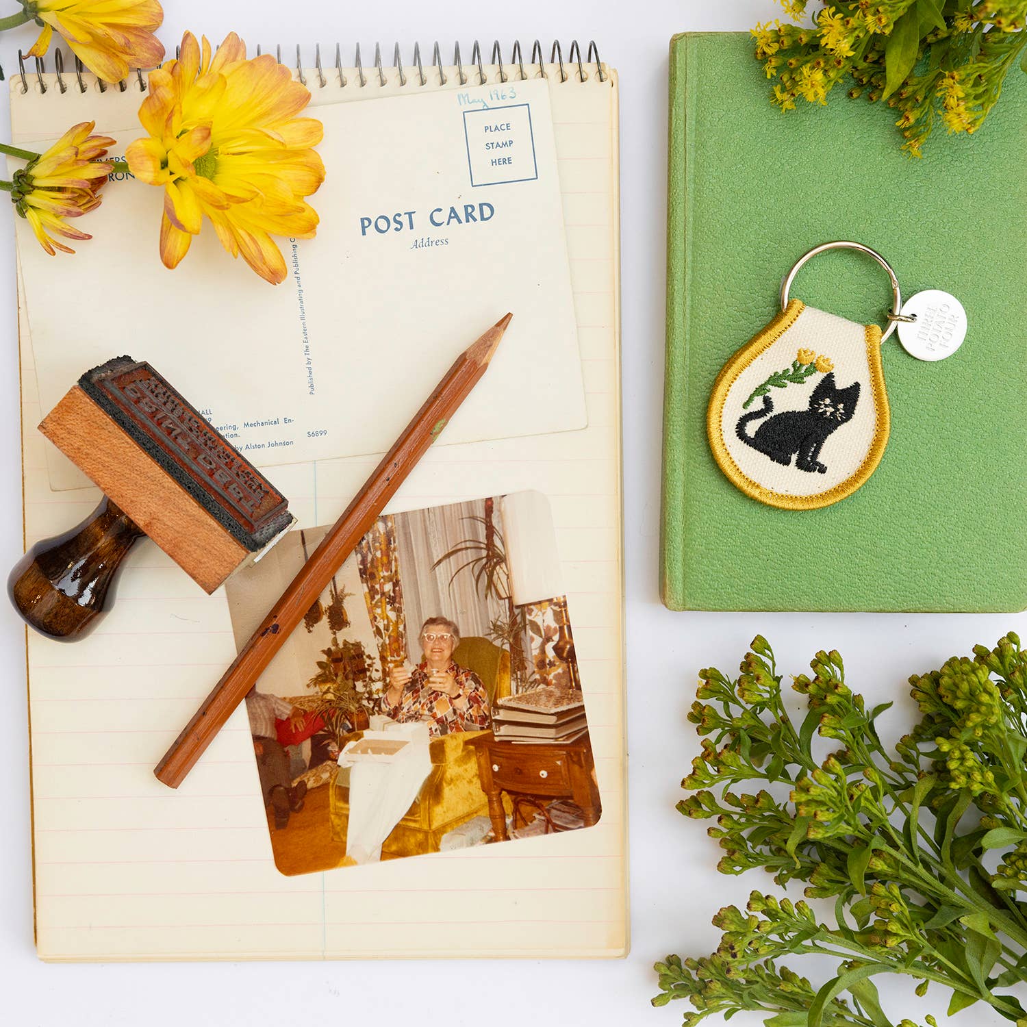 Black Cat Patch Keychain