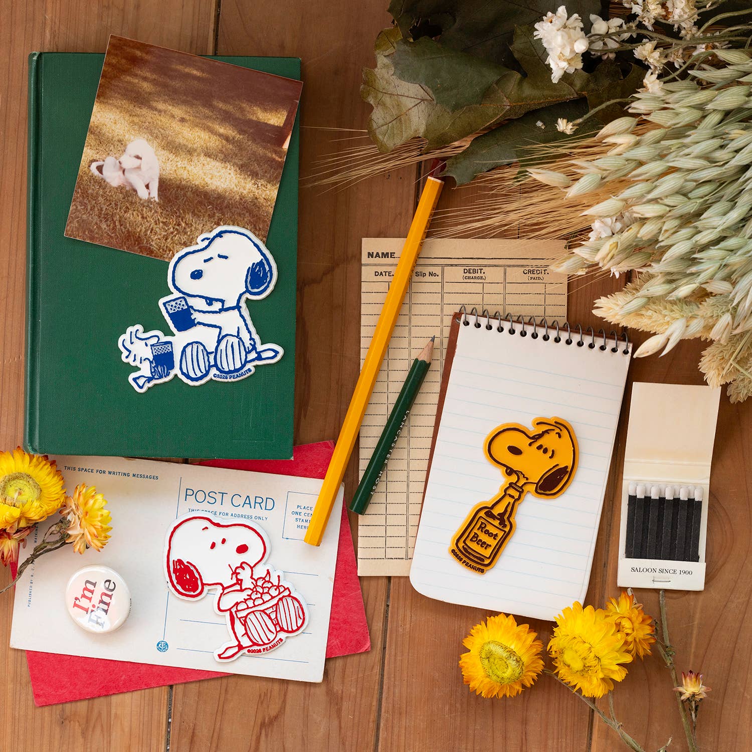 Snoopy Cherry Basket Magnet