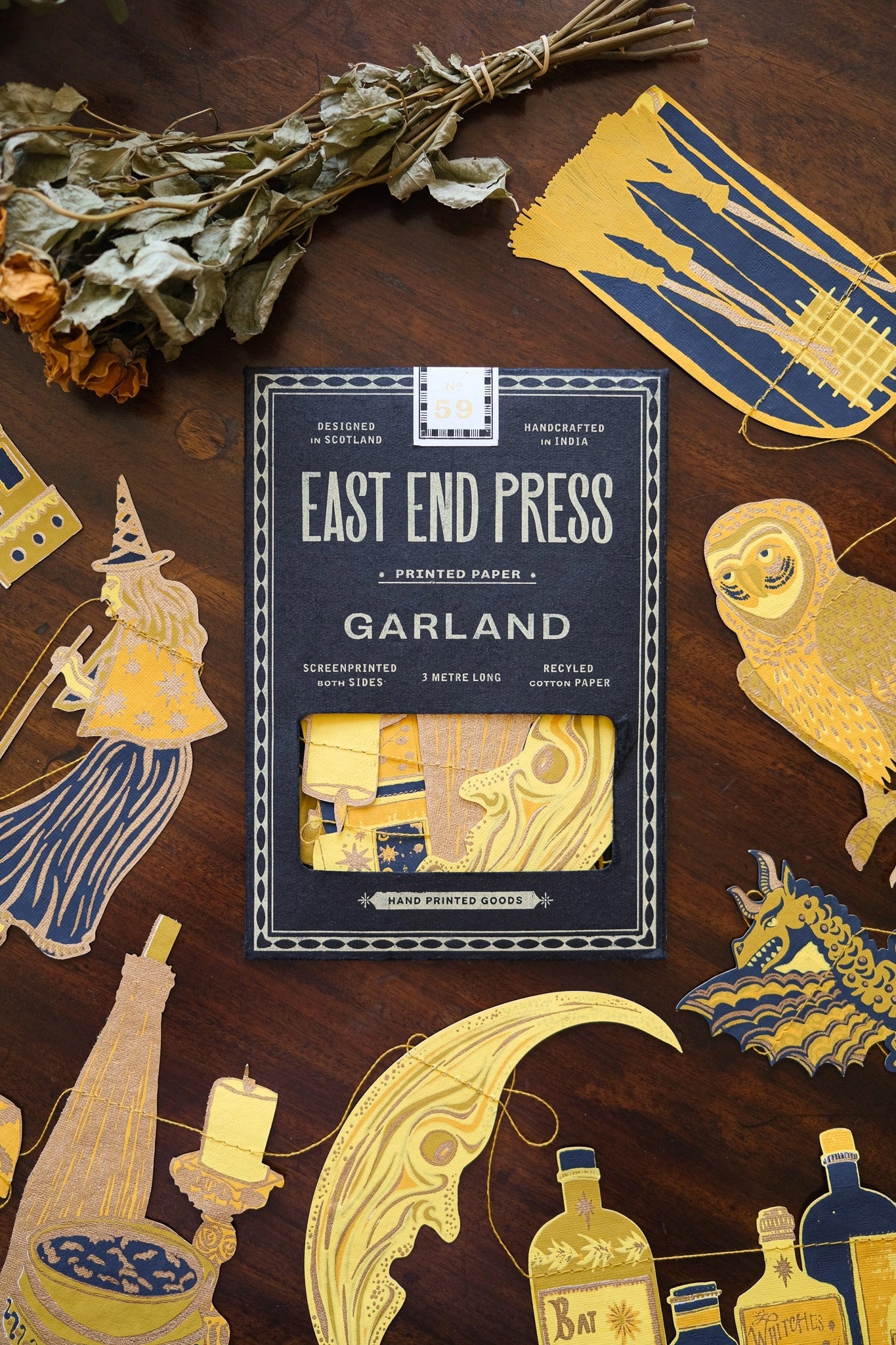 Samhain Screen Printed and Sewn Garland