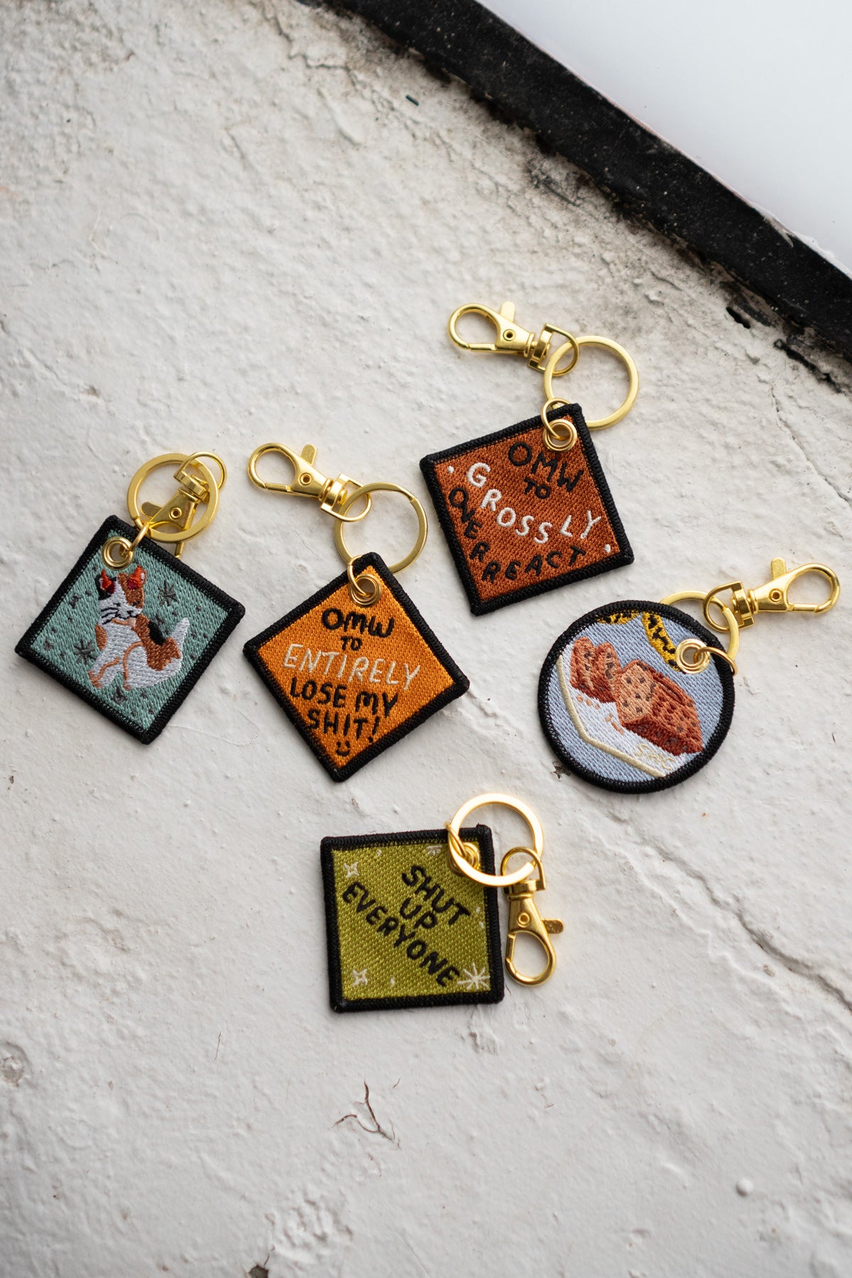 Shut Up Everyone (Cat) - Embroidered Keychain