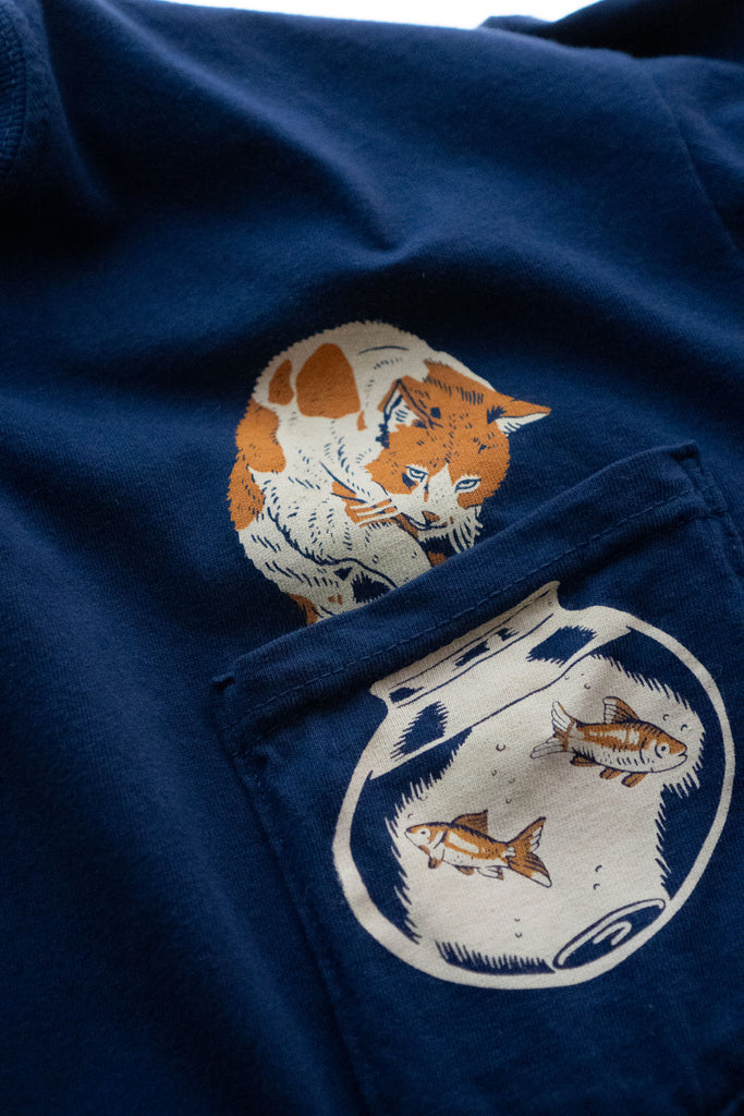 T-shirt à poche Comfort Colors® - 'Fishbowl' (Bleu Marine)