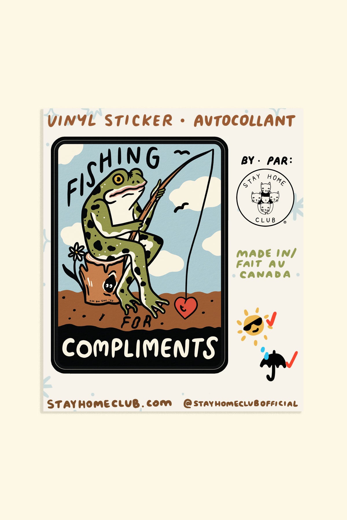 Fishing for Compliments Vinyl Sticker
