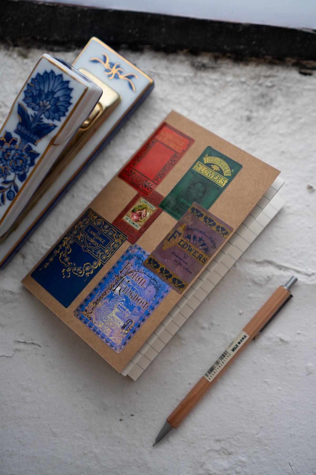 Grande Feuille D'Autocollants 'Floral Dictionaries'