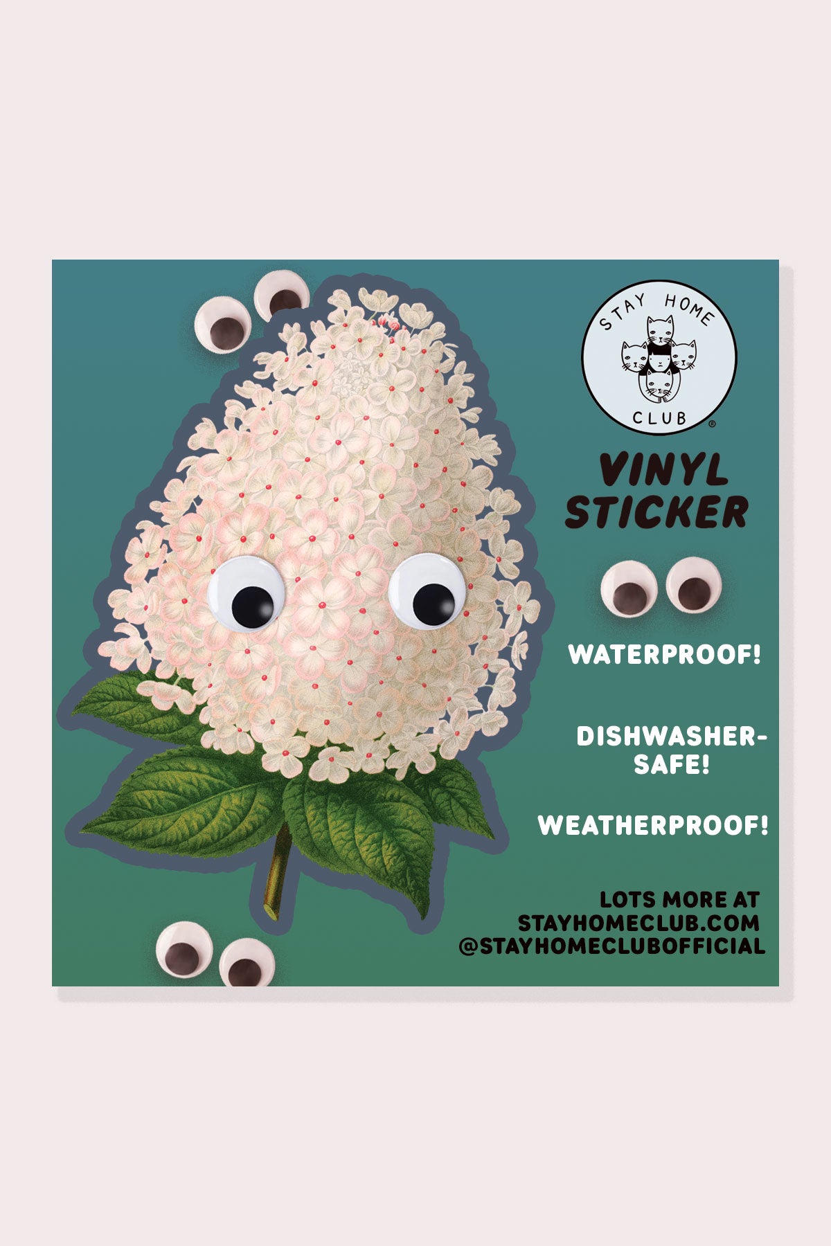 Autocollant en vinyle Googly Hortensia