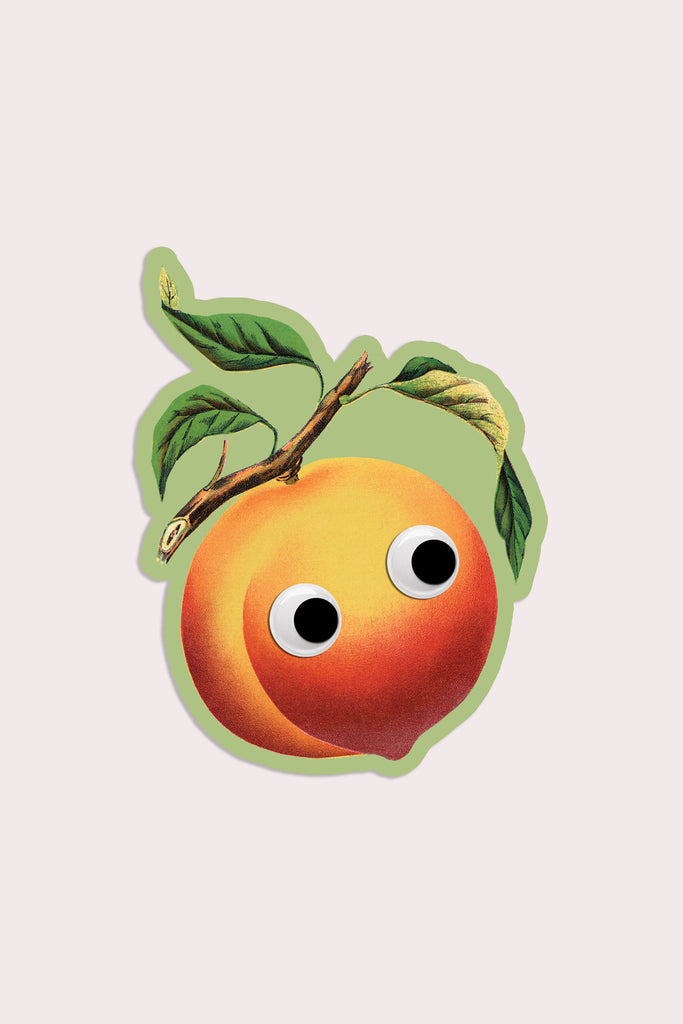 Googly Peach Vinyl Sticker