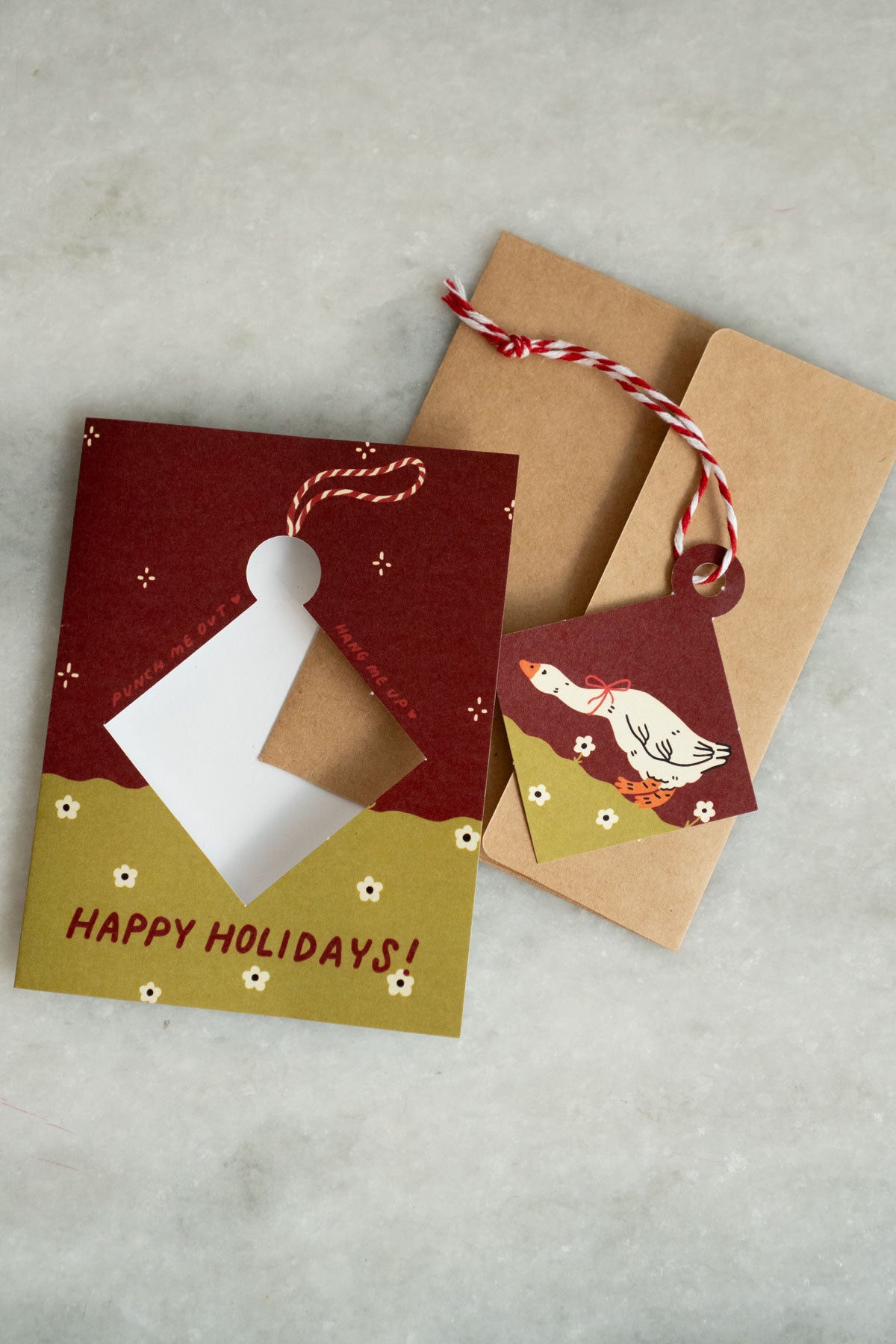 'Holiday Goose' - Carte avec Décoration à Détacher