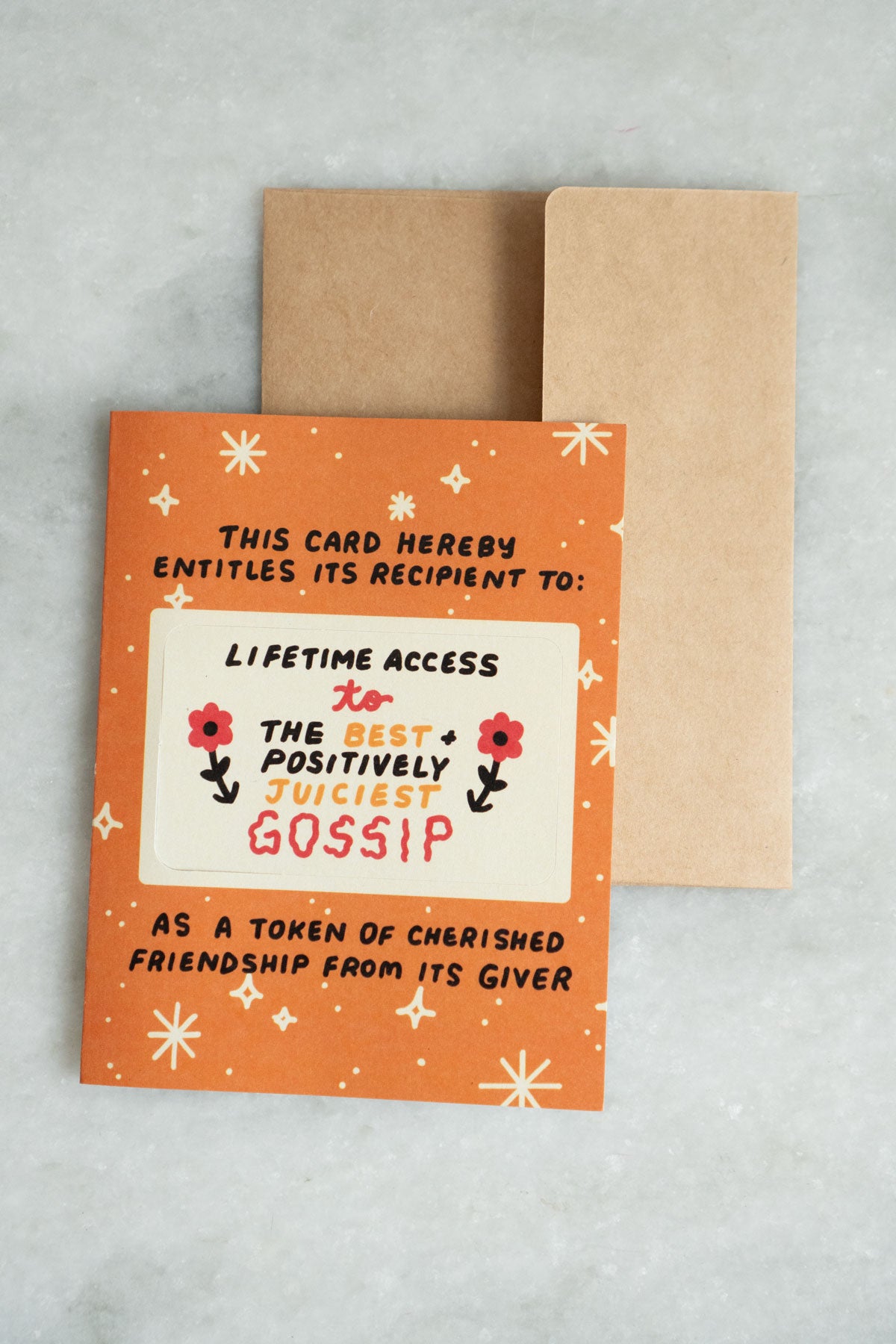 'Access to Gossip' - Carte avec Carte Fantaisie Détachable