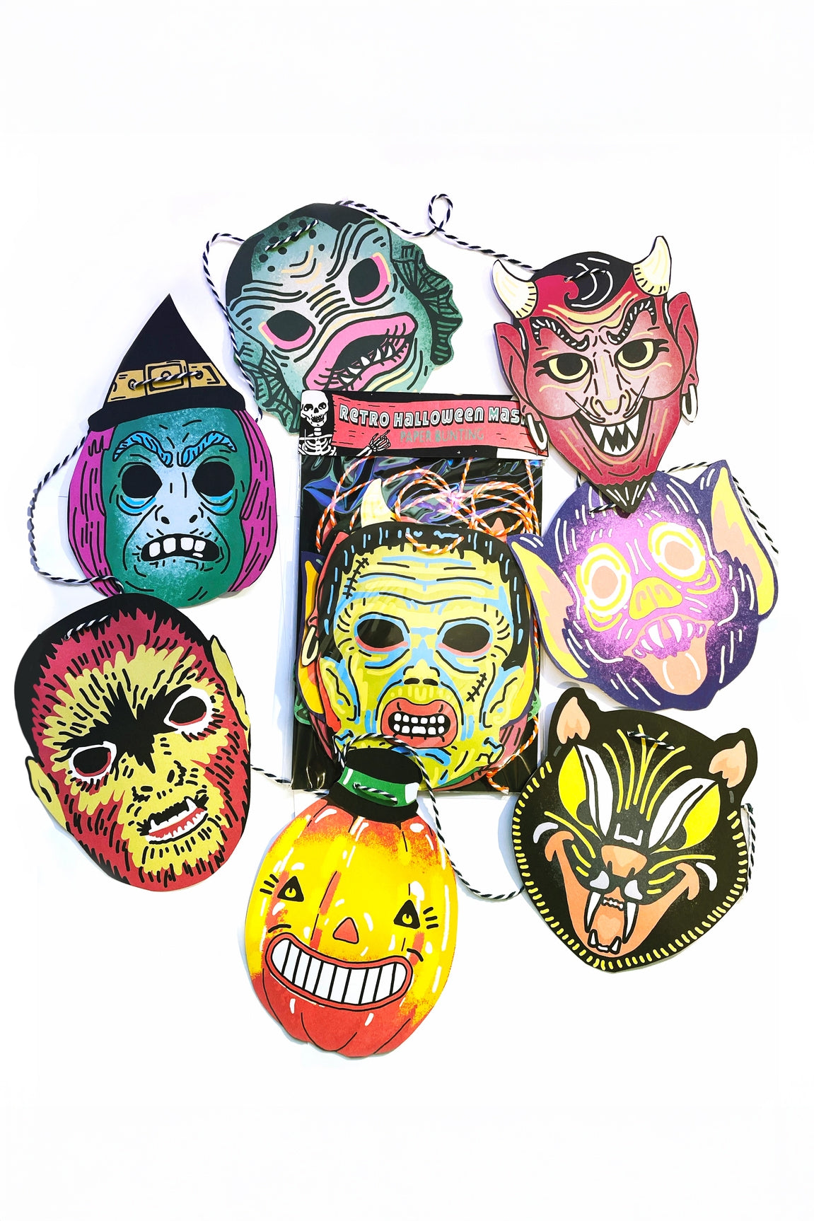 Guirlande en Papier 'Halloween Masks'