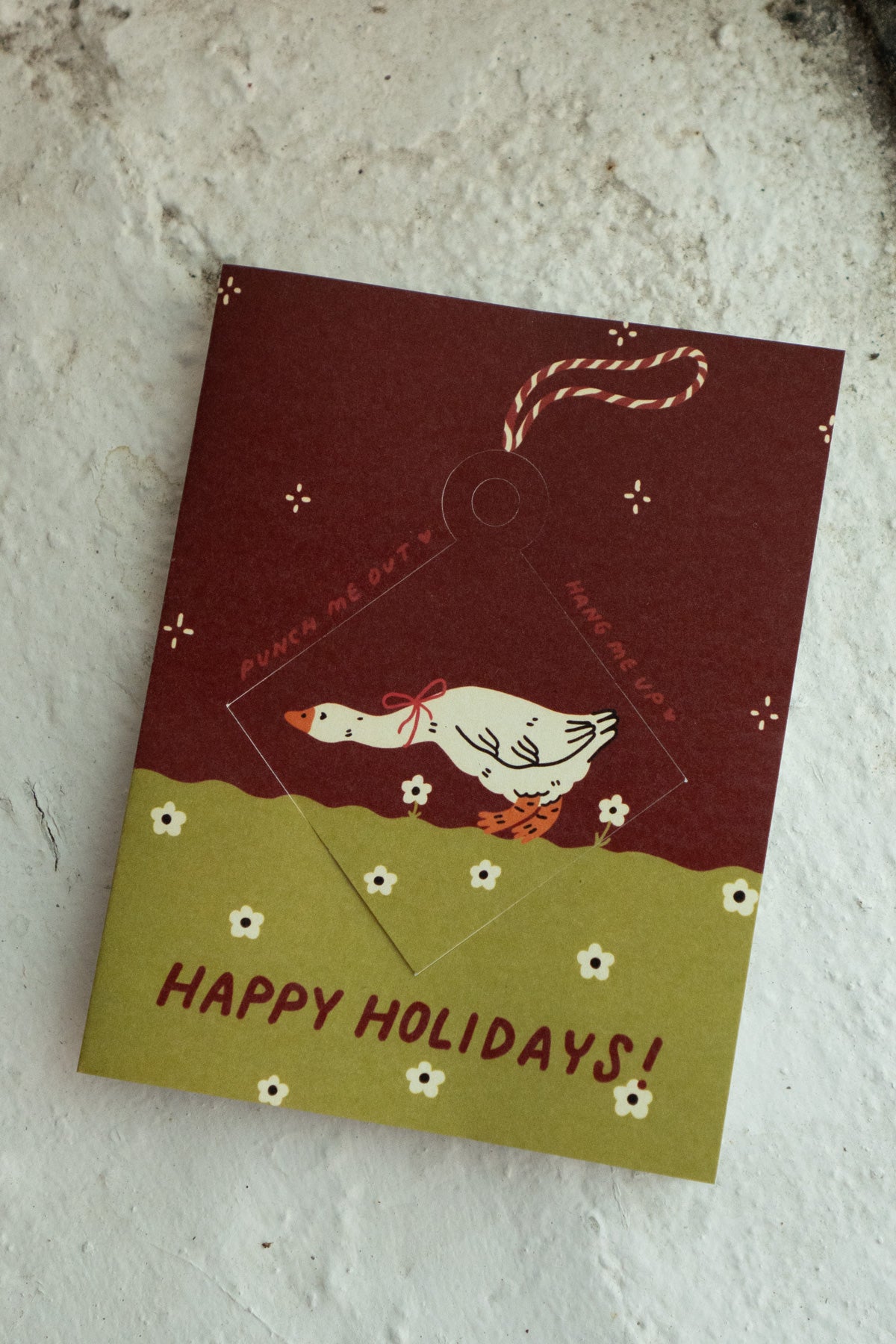 'Holiday Goose' - Carte avec Décoration à Détacher