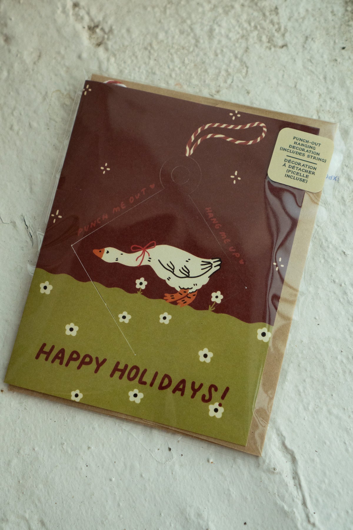'Holiday Goose' - Carte avec Décoration à Détacher