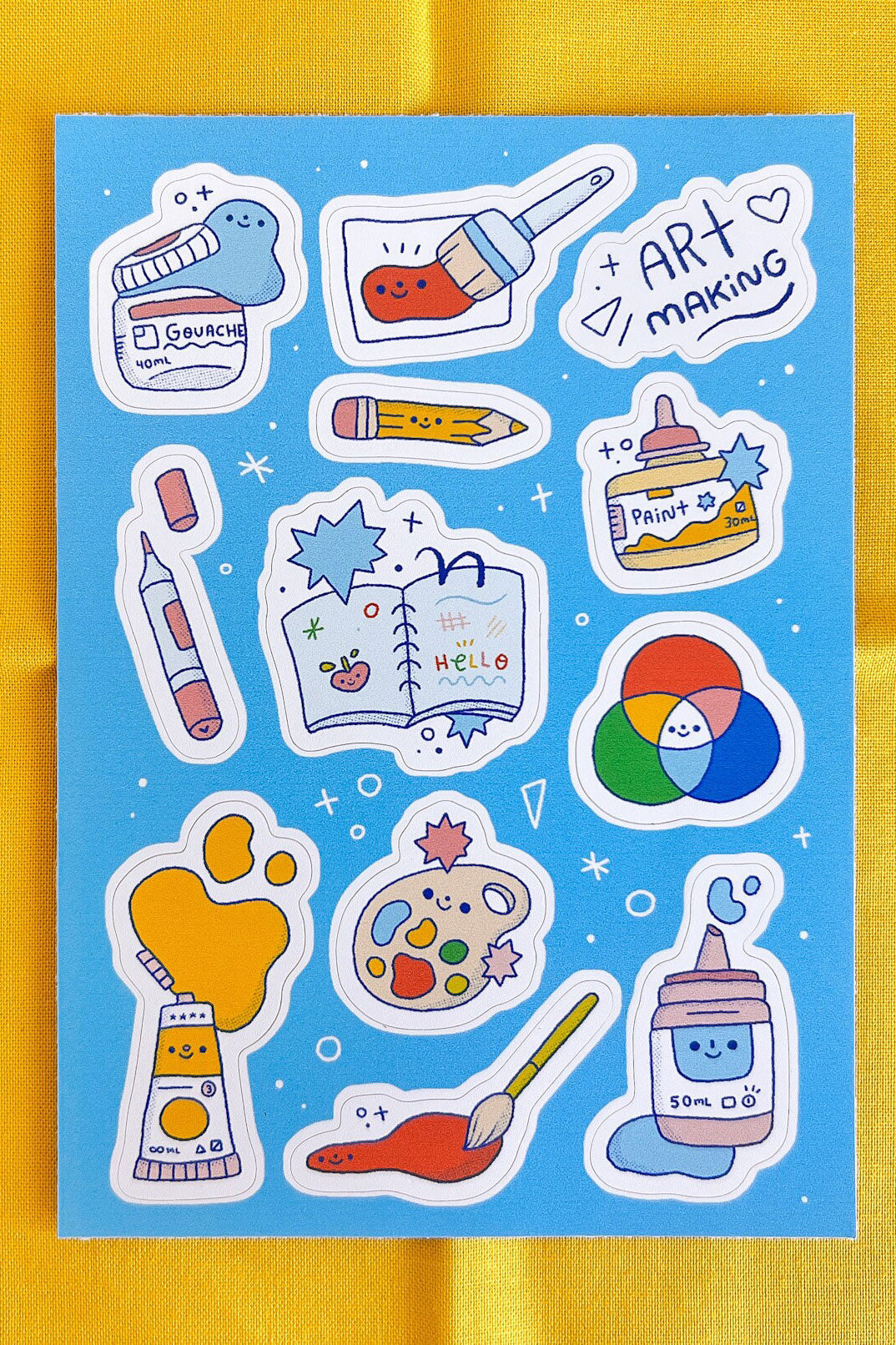 Feuille D'Autocollants 'Art Supplies'