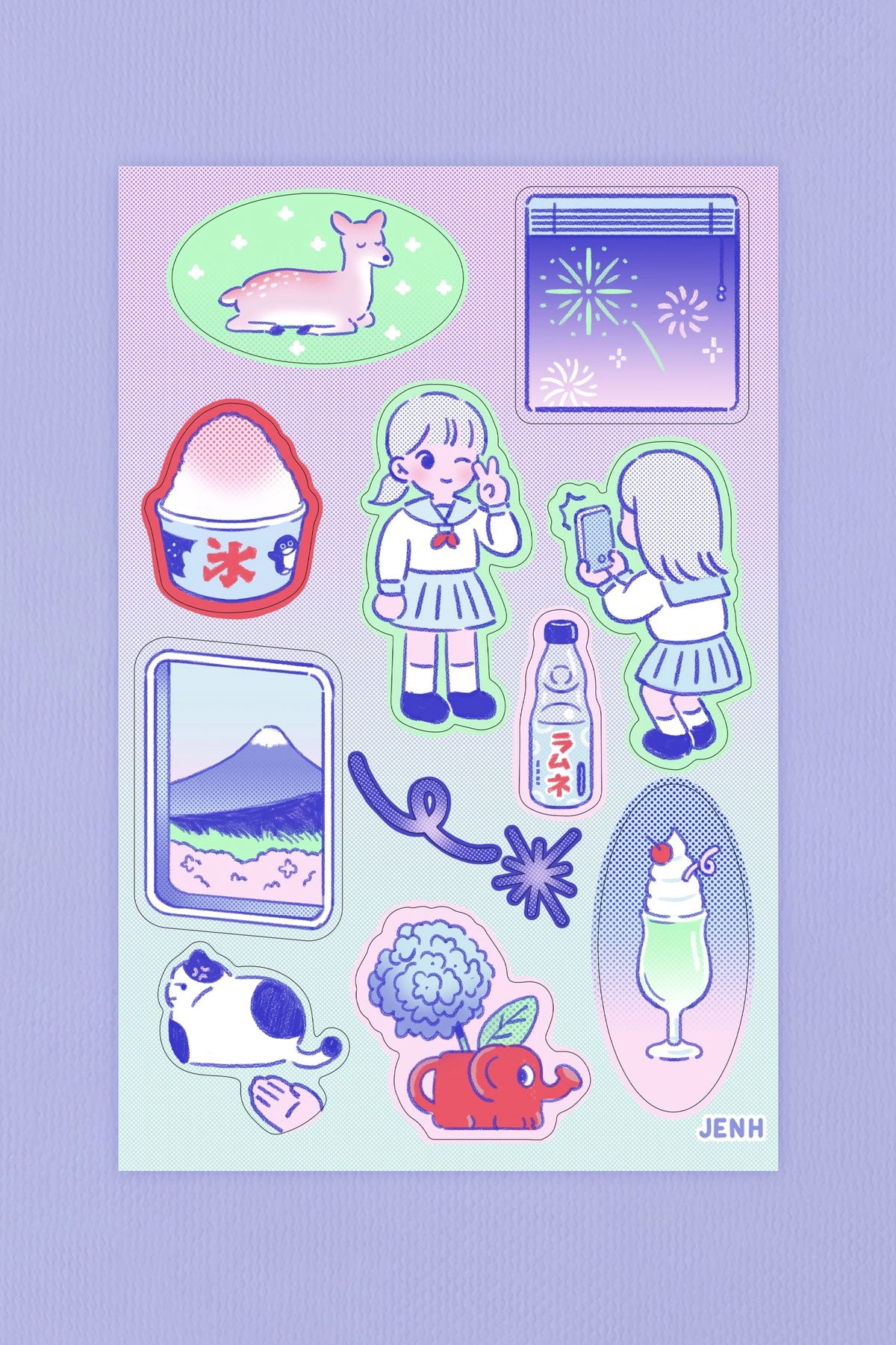 Feuille D'Autocollants 'Japan Diary'
