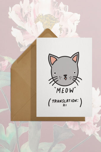 Meow (Hi) card