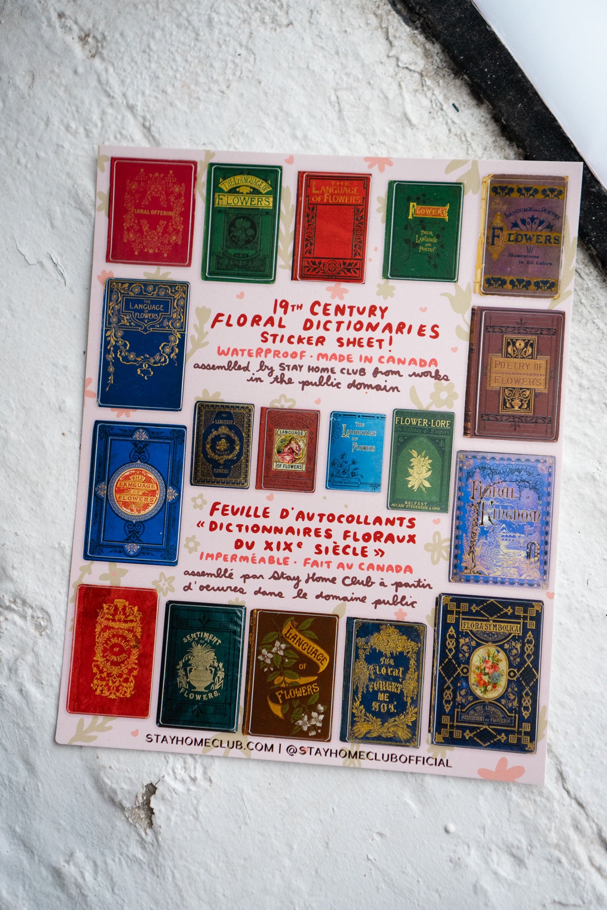 Grande Feuille D'Autocollants 'Floral Dictionaries'