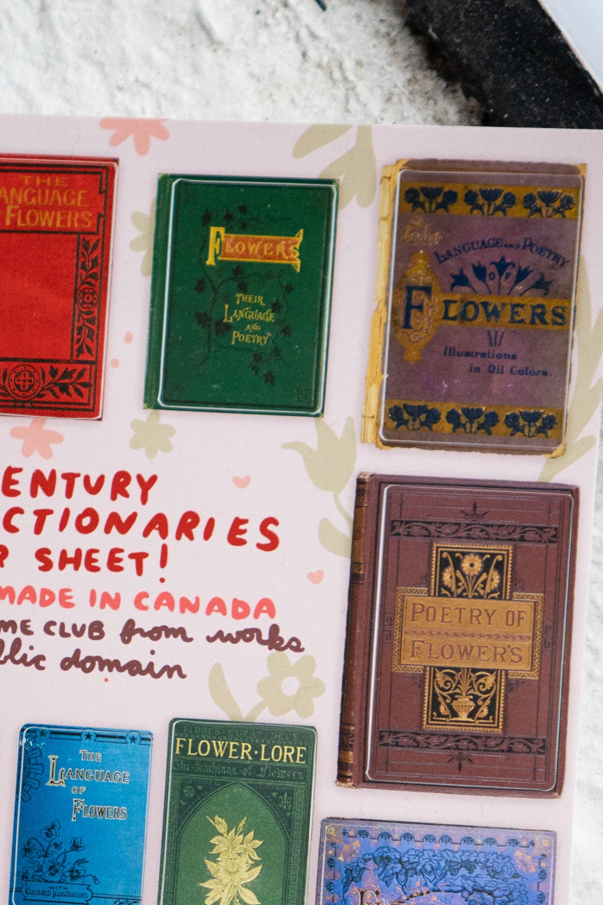 Grande Feuille D'Autocollants 'Floral Dictionaries'