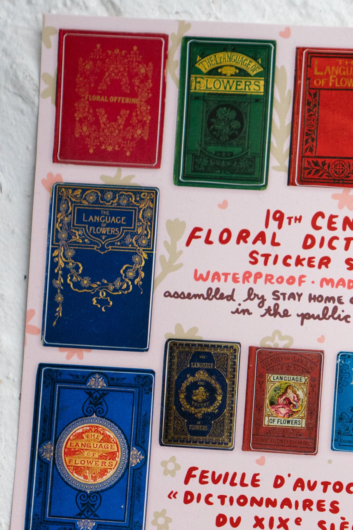 Grande Feuille D'Autocollants 'Floral Dictionaries'