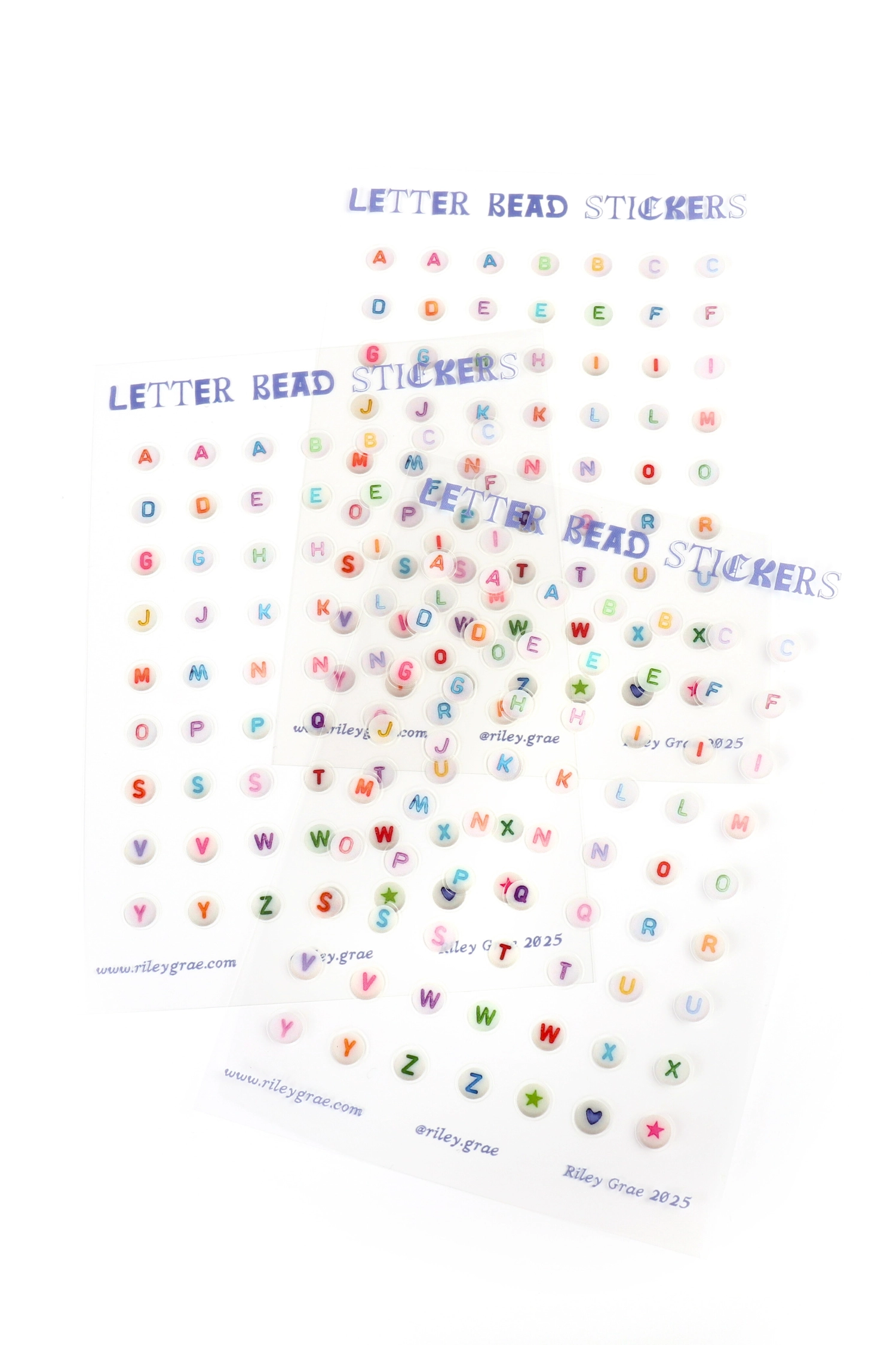 Feuille D'Autocollants 'Letter Beads'