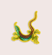 Vintage illustration sticker of a colourful lizard