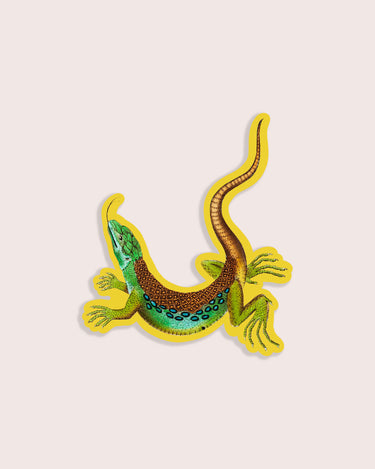 Vintage illustration sticker of a colourful lizard