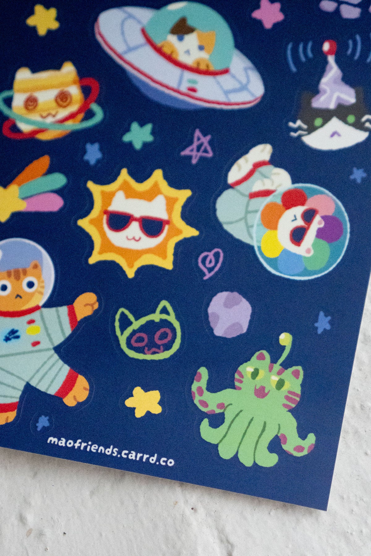 Feuille D'Autocollants 'Cats in Space'