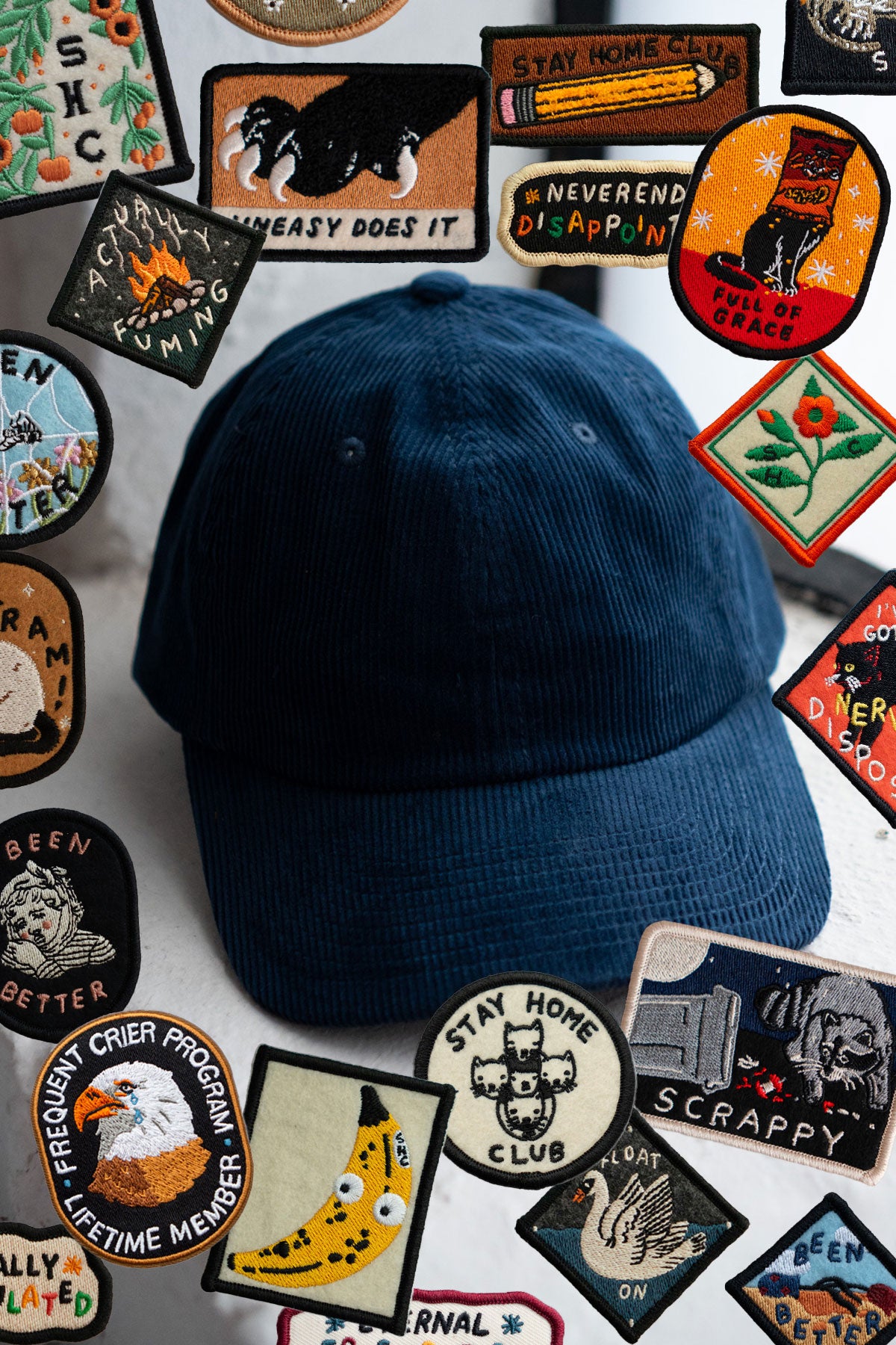 Patched Corduroy Hat - Pick Your Patch - Midnight