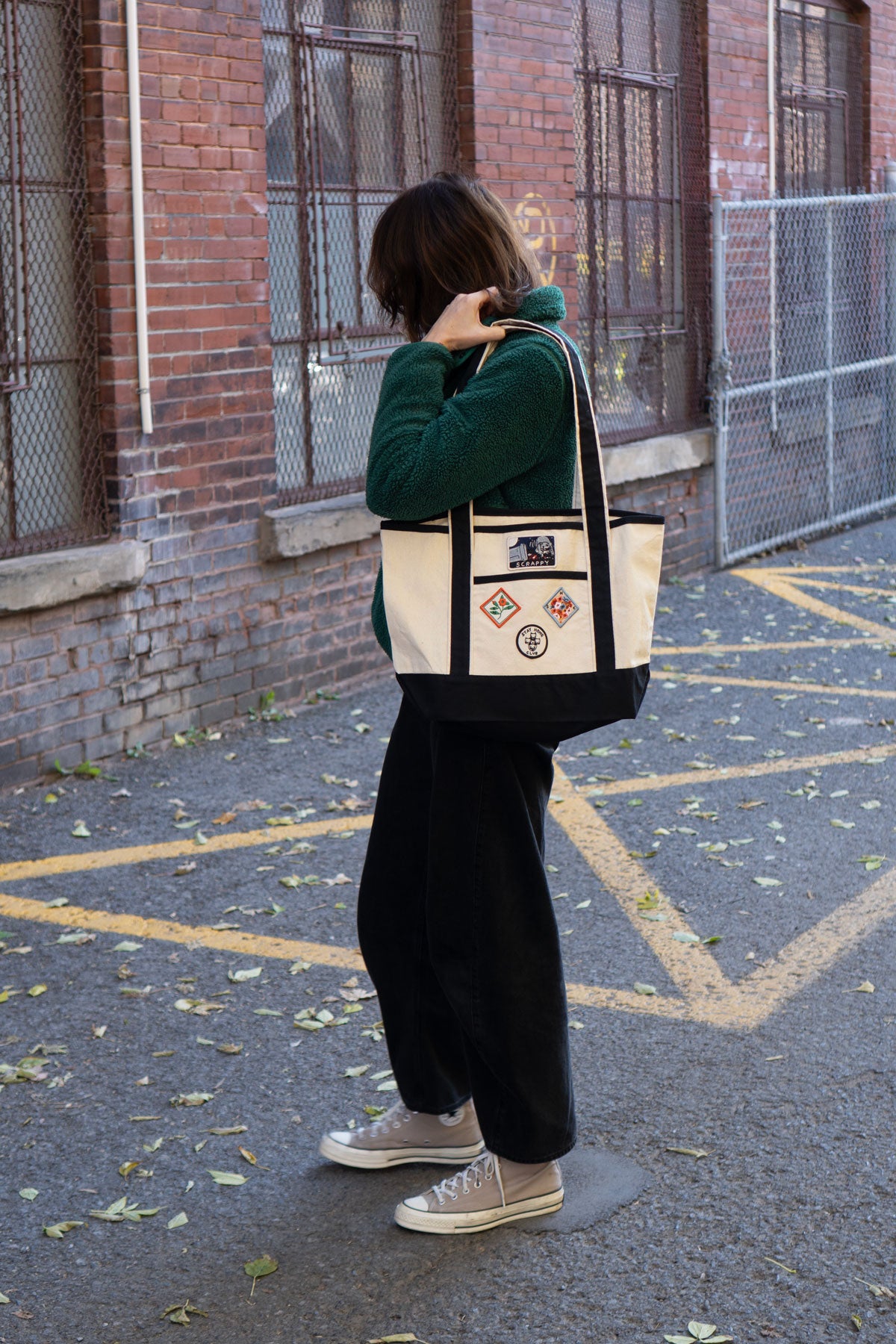 Petit Sac Fourre-Tout Bicolore "Choisis-Ta-Patch"