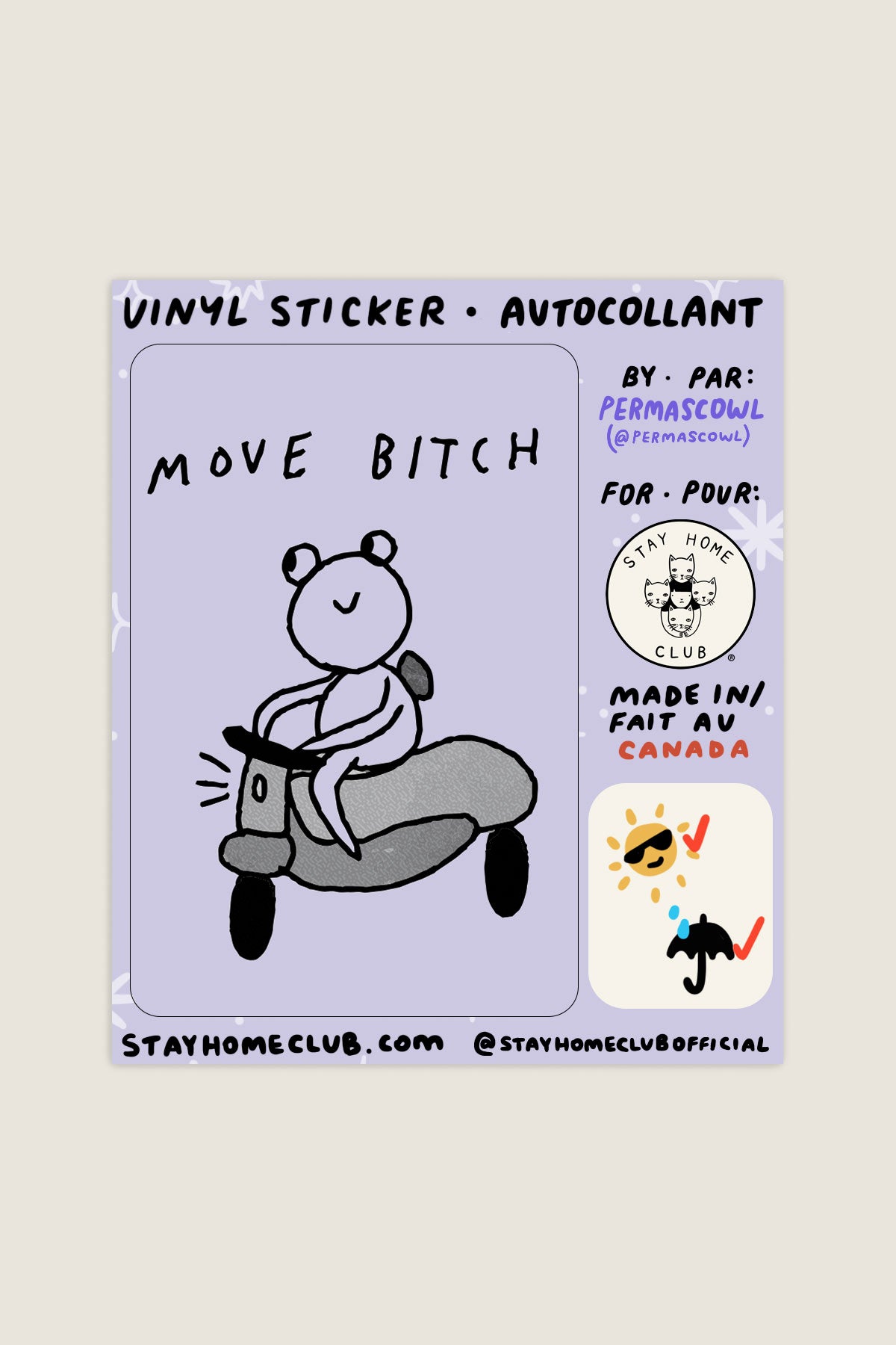 Move Sticker Move Vinyl Sticker – Stay Home Club
