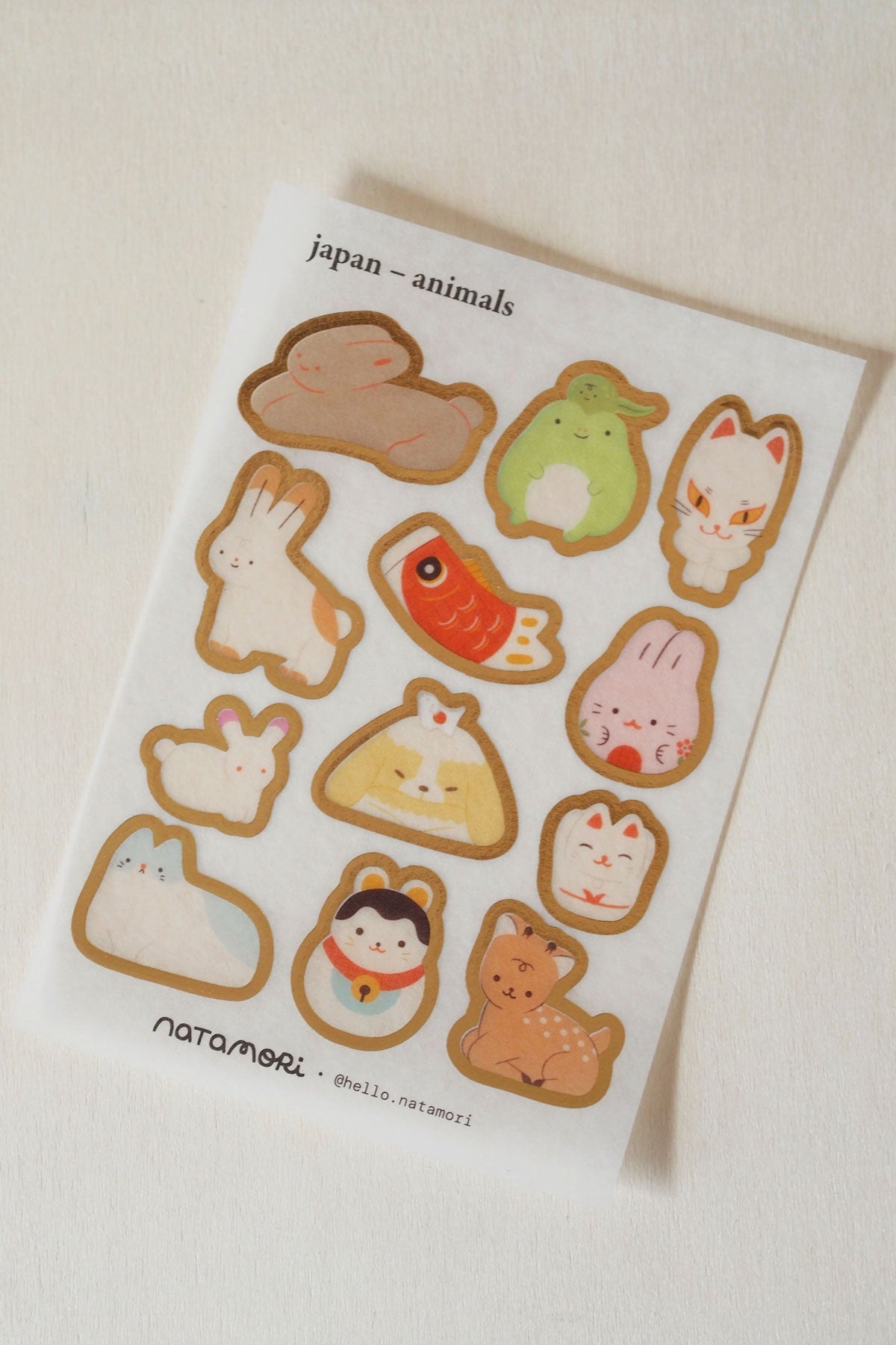 Feuille D'Autocollants 'Japan Animals'