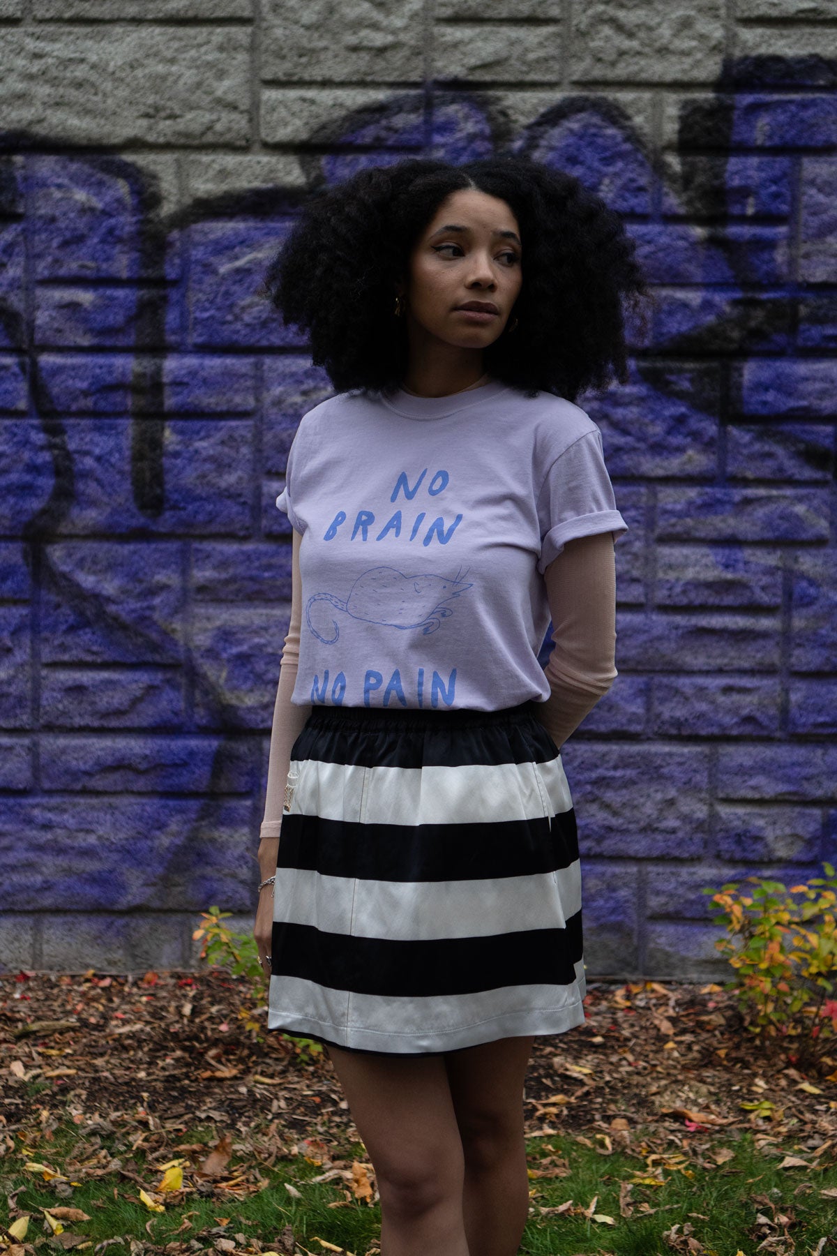 T-shirt Comfort Colors® 'No Brain No Pain'