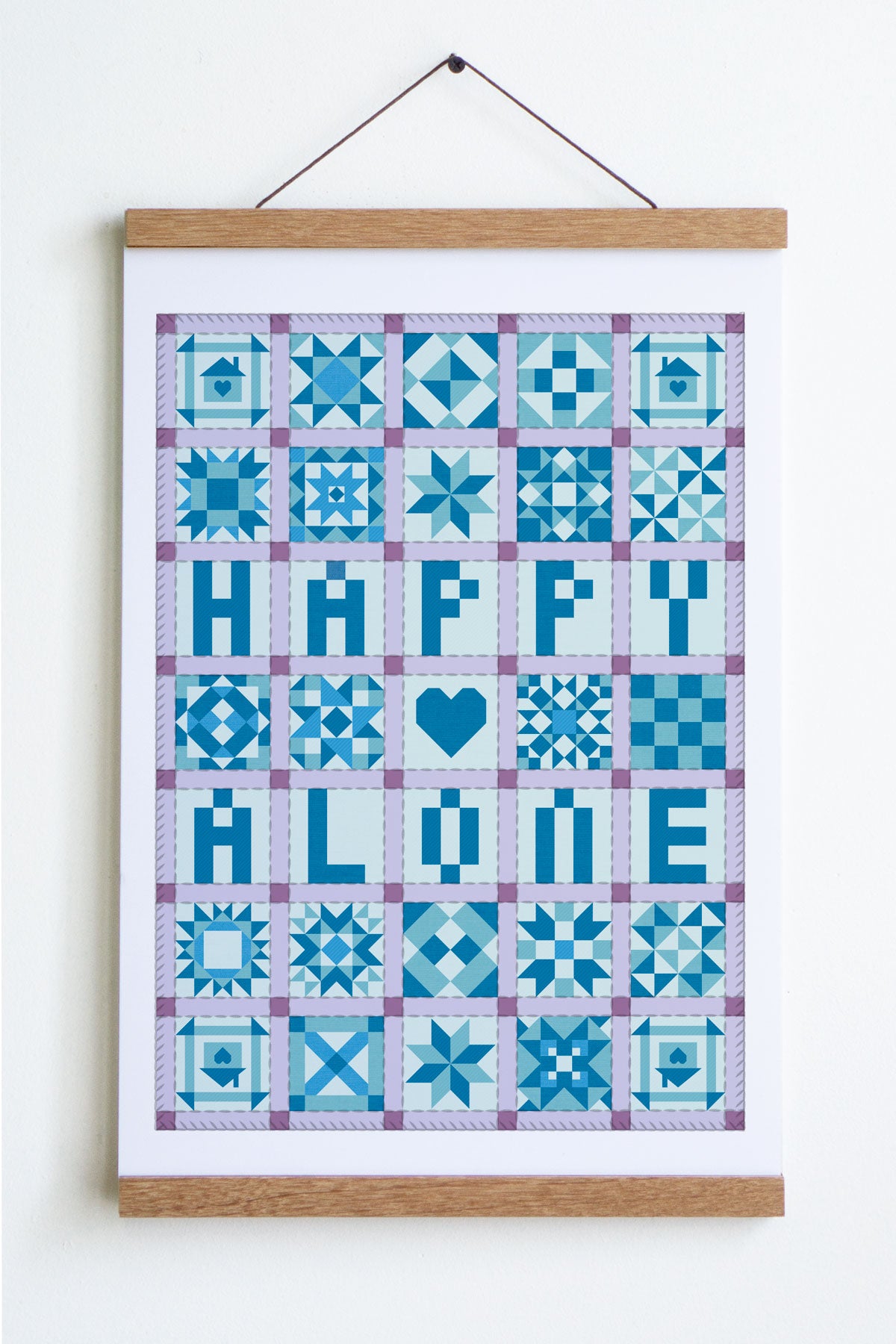 Affiche 'Happy Alone Patchwork'