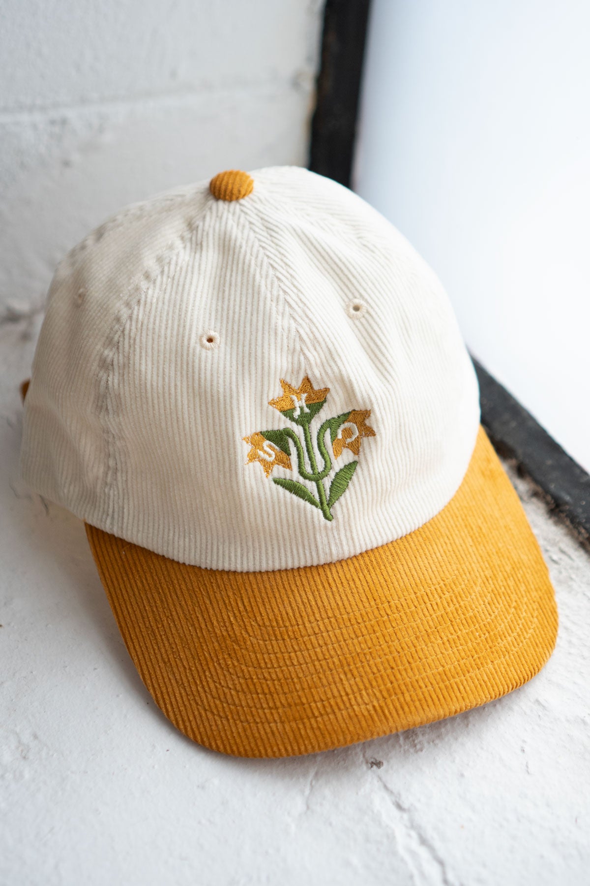 Quilt Flowers Two-Tone Corduroy Dad Hat
