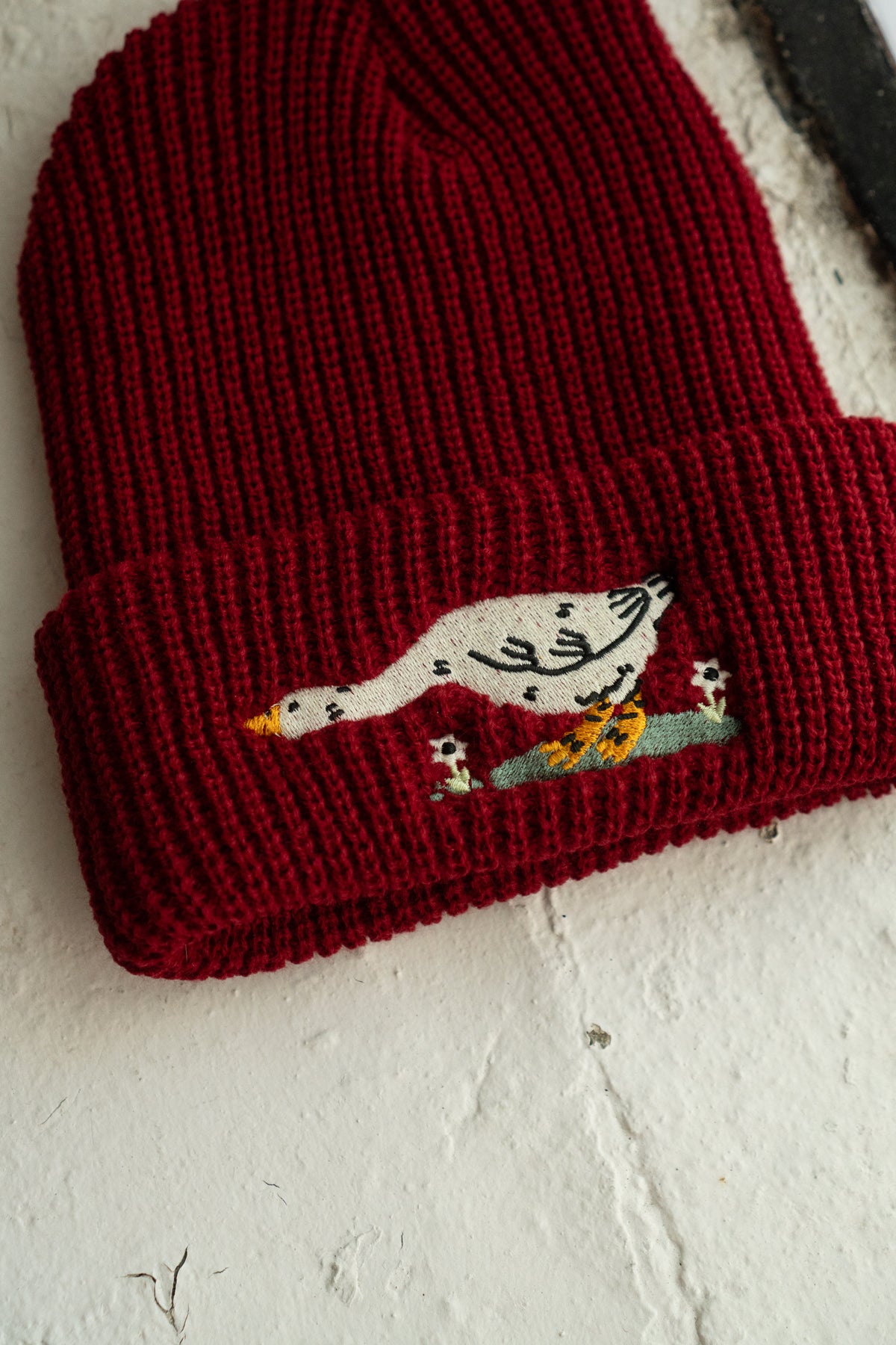 Tuque en tricot shaker 'Reaching' | Canneberge