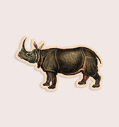 Nature animal sticker featuring a proud rhinoceros