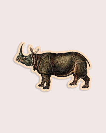 Nature animal sticker featuring a proud rhinoceros