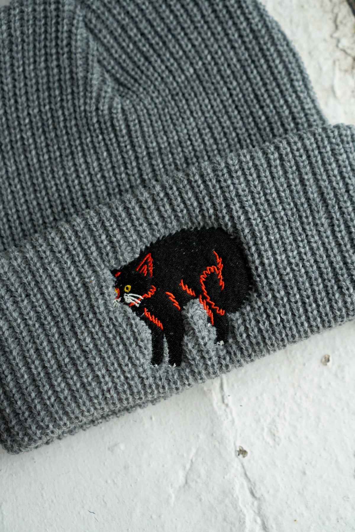 Tuque en tricot shaker 'Scaredy Cat' | Gris
