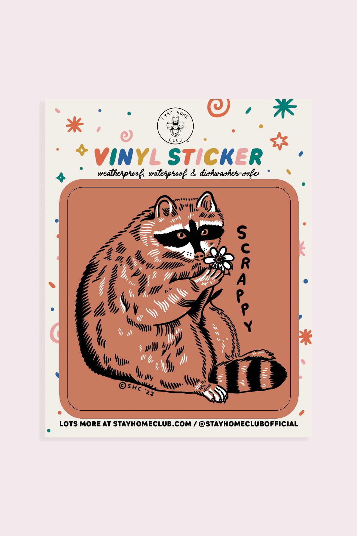 Scrappy Raccoon Vinyl Sticker