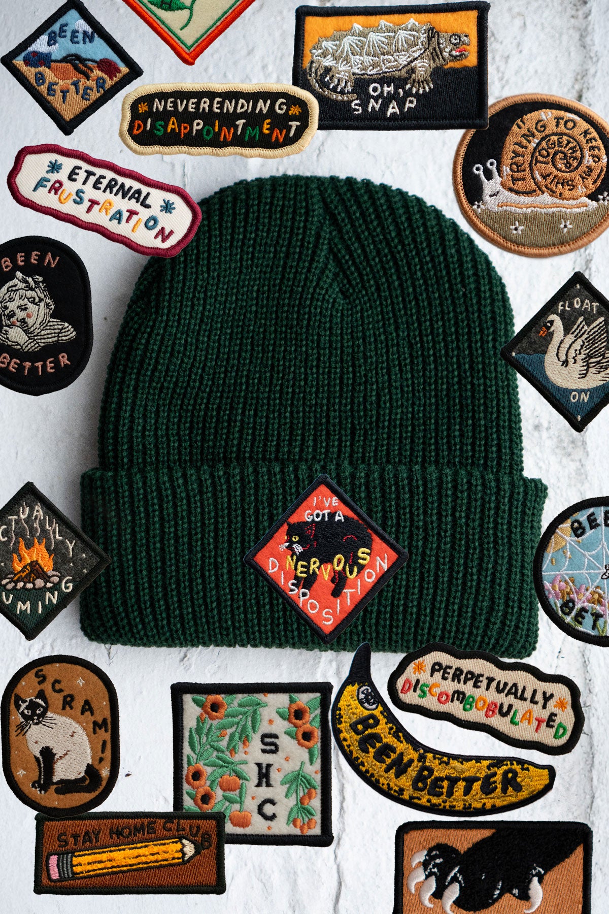 Patched Shaker Stitch Beanie - Pick Your Patch