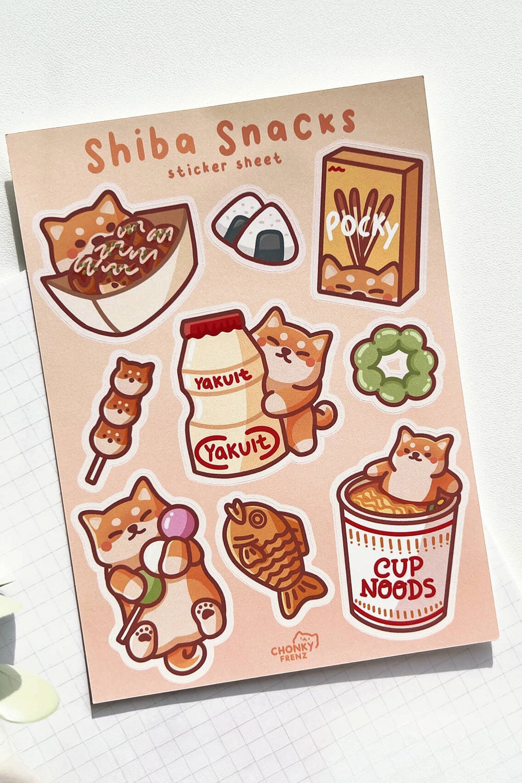 Feuille D'Autocollants 'Shiba Snacks'