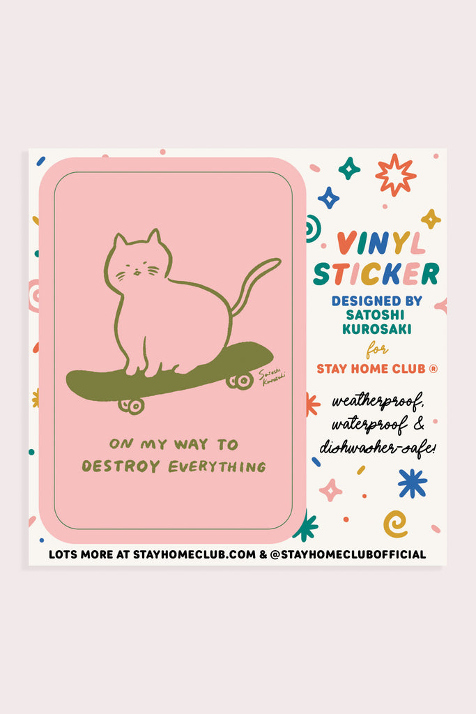 Sk8 Cat Vinyl Sticker