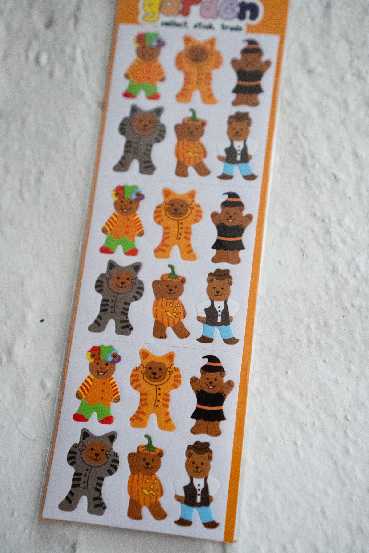 Halloween Bears - Glossy Sticker Strip