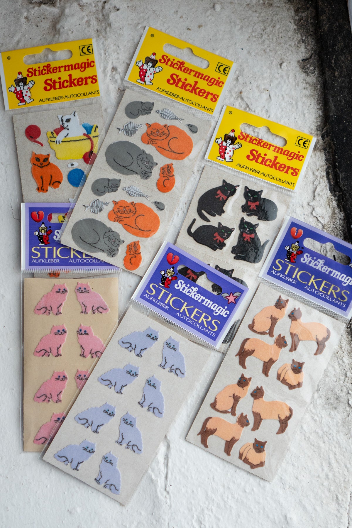 Fuzzy Sticker Strips - Cats