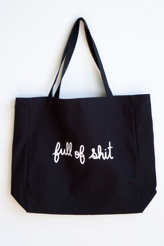 Full of Shit XL Tote - BLACK