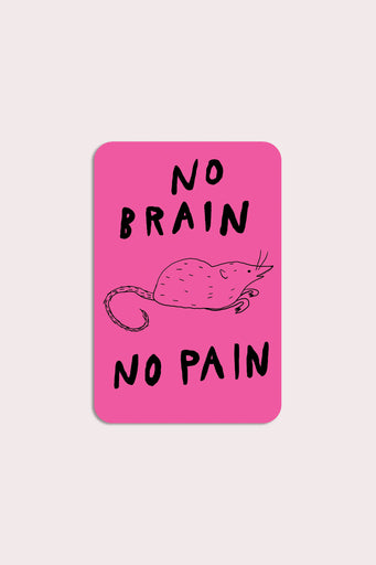 Autocollant 'No Brain No Pain'