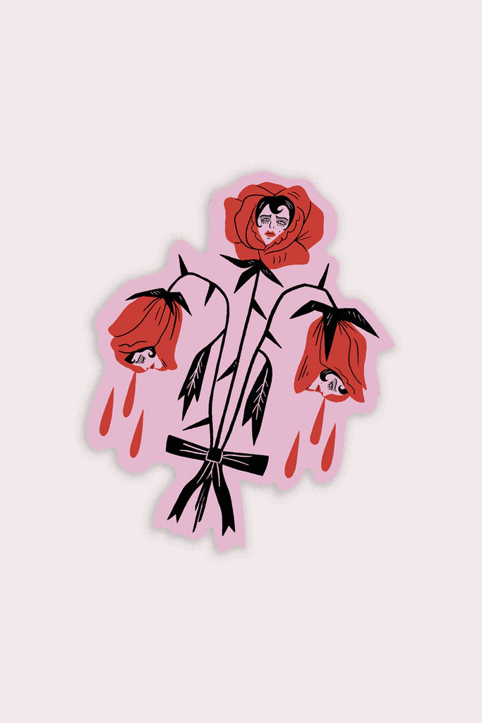 Pink Roses Vinyl Sticker